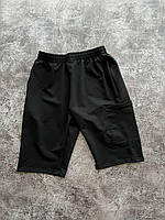 Чоловічі літні шорти карго чорні котонові повсякденні, Спортивні шорти чорного кольору з кишенями (Туреччина)