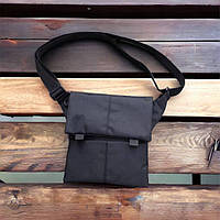 MKL Сумка планшетка мужская | Мужская сумка-слинг тактическая плечевая | Мужская сумка KT-941 черная тканевая