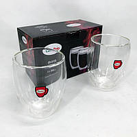 MKL Набор стеклянных стаканов с двойными стенками Con Brio СВ-8335-2, 2шт, 350мл, OZ-503 прозрачные стаканы