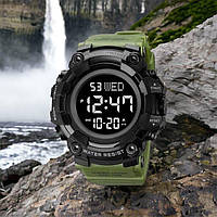MKL Годинник армійський оригінал SKMEI 1968AG, Військовий чоловічий наручний годинник зелений, Брендовий WP-405 чоловічий годинник