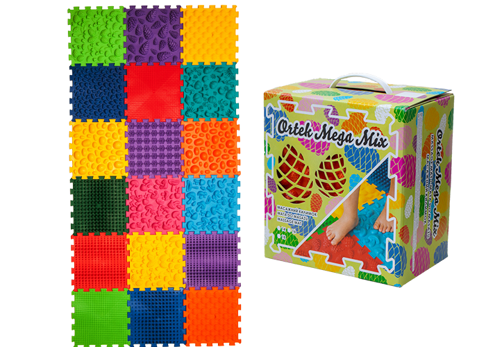 Ортопедичний масажний килимок "Мега Мікс" 18 елементів, фото 1