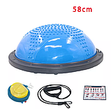 Балансувальна напівсфера BOSU для фітнесу та гімнастики D 59см надувна з насосом, фото 3