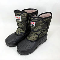 MKL Зимние мужские ботинки на меху Размер 46 (30 см), Утепленные сапоги резиновые весенние, ZQ-155 Сапоги
