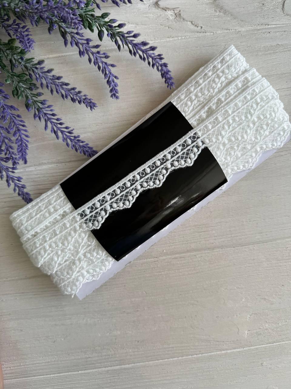 Мереживо органзове " D30108 " , натурально біле рулон 15 ярдів