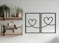 Картина лофт, настенный декор для дома «Влюбленные Сердца», декоративное панно