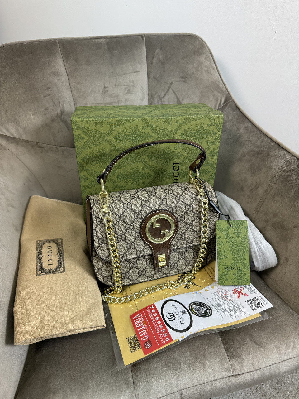 Жіноча сумка Гуччі сіра Gucci Gray