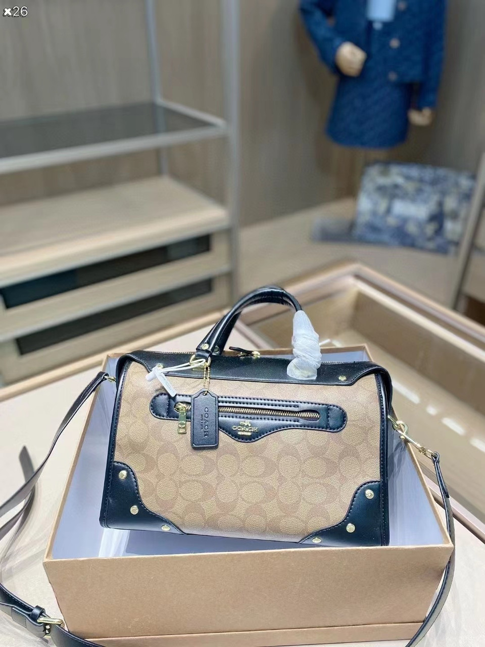 Жіноча сумка Коуч бежева Coach Beige