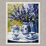 Картина за номерами Натюрморт. Чай з лавандою на столі 40*50 см Ідейка KHO 3272, фото 2