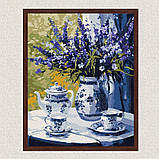 Картина за номерами Натюрморт. Чай з лавандою на столі 40*50 см Ідейка KHO 3272, фото 3