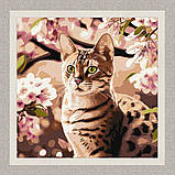 Картина за номерами Котик в саду. Тварини exp 40*40 см Ідейка KHO 6513, фото 2