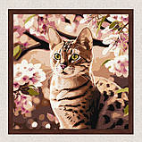 Картина за номерами Котик в саду. Тварини exp 40*40 см Ідейка KHO 6513, фото 3