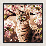 Картина за номерами Котик в саду. Тварини exp 40*40 см Ідейка KHO 6513, фото 4