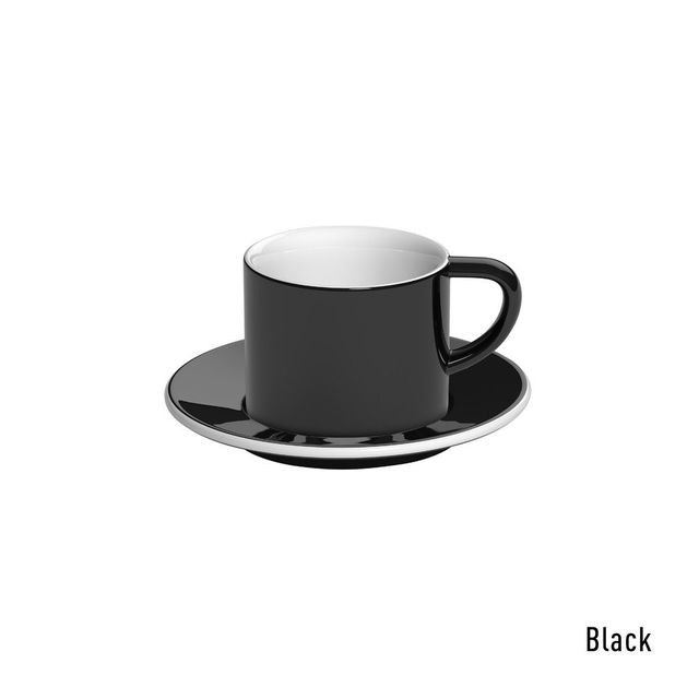 Чашка і блюдце під капучино Loveramics Bond Black (150 мл)