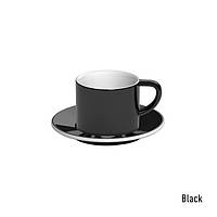 Чашка і блюдце під капучино Loveramics Bond Black (150 мл)