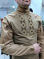 Тактична сорочка з вишивкою "Сонце" колір койот