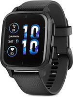 Спортивний годинник Garmin Venu Sq 2 Music Edition Slate Aluminium Bezel with Black Case and Silicone Band