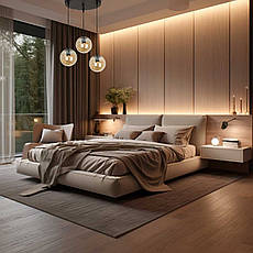 Чорна скляна люстра на 3 лампи (916-31F-3 BR), фото 5