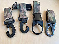 Набор тактических карабинов на стропе мультик / Комплект карабины+держатель для перчаток+держатель для бутылки