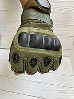 Тактические перчатки олива / Тактические перчатки без пальцев / Перчатки военные для ВСУ