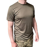 Тактична футболка прямого крою/ військова футболка/футболка зсу олива
