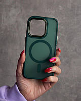 Матовый защитный чехол с MagSafе для iPhone 13 Pro зеленый