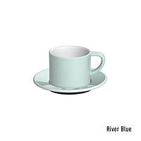 Чашка и блюдце под капучино Loveramics Bond River Blue, 150 мл