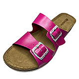 Модні рожеві ляпанці Inblu на літо з перламутровим відблиском, трендові босоніжки з ремінцями та пряжками, фото 6