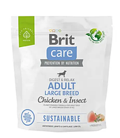 Сухой корм для собак крупных пород Brit Care Dog (курица и насекомые) 1 кг