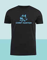 Хлопковая футболка черная с принтом для рыбака, сувенирная футболка