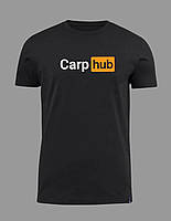 Футболка черная с принтом для рыбака хлопковая, подарочная футболка с принтом