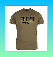 Тактична бавовняна  футболка ЗСУ з принтом олива, футболка