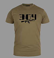 Тактическая футболка хлопковая ВСУ с принтом олива, футболка
