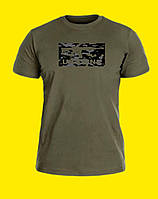 Футболка ВСУ, Тактическая хлопковая футболка ВСУ с принтом олива