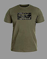 Тактическая хлопковая  футболка ВСУ  с принтом олива, футболка военная