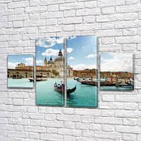 Модульная картина Прогулка по Венеции, на Холсте син., 50x80 см, (25x18-2/50х18-2)