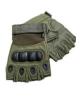 Тактичні рукавиці олива / Тактичні рукавиці без пальців для ЗСУ/ Рукавиці військові для ЗСУ