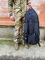 Баул армейский 110 л черный,  баул-рюкзак черный для ВСУ