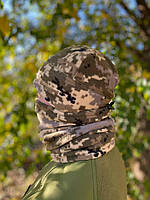 Військова тепла шапка на щільному флісі 260гр/м, армійський підшоломник на зиму в пікселі