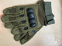 Тактичні рукавиці олива з пальцями/ Тактичні рукавиці / Рукавиці військові для ЗСУ