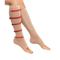 Компрессионные гольфы для фиксации лодыжек Zip Sox, бежевый l/xl tis pkd