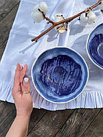 Тарілка Обідня 550 мл Синє Капучино