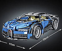 Машинка конструктор Technol Model Bugatti Chiron 1:14 1225 деталей Синий Хіт продажу!