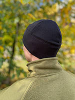 Теплая флисовая шапка под шлем из плотного материала 300гр/м, цвет черный pkd