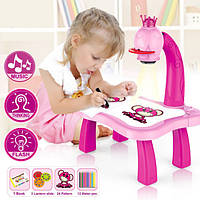 Детский стол проектор для рисования с подсветкой Projector Painting. QZ-692 Цвет: розовый pkd