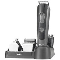 Профессиональная беспроводная машинка для стрижки волос VGR V-175 триммер для бороды и усов XN-974 с насадками