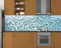 Стеновая панель кухонная ПЭТ с каплями дождя 62х205 см, 1,2 мм
