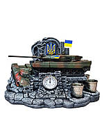 Тематический мини бар, сувенир с военной техникой, подставка для алкоголя с часами и танком Леопард 2A6 pkd