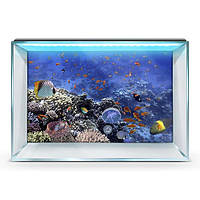 Морской мир под водой на наклейке для аквариума 55х90 см.