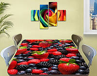 Виниловая наклейка на стол Лесные ягоды ламинированная пленка наклейки на кухонные столы, красный 60 х 100 см