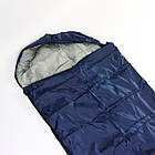 Спальний мішок до 0°C, 210х75 см, з капюшоном, Синій / Демісезонний спальник / Спальний мішок ковдра, фото 4